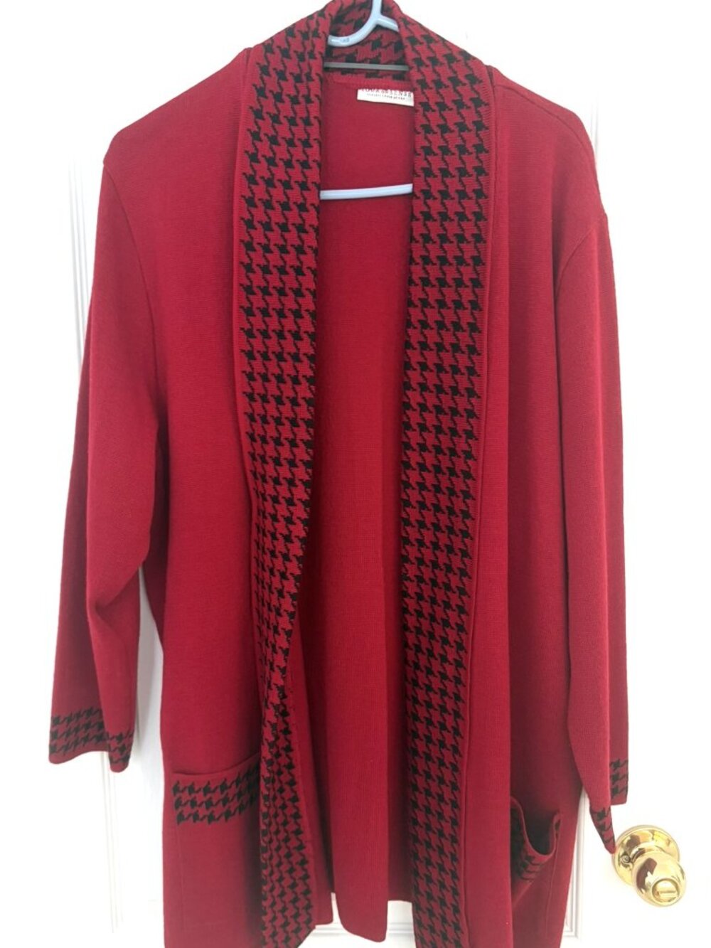 Red Open Front Cardigan Size 2X